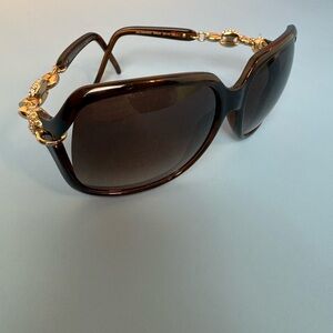 Gucci GG 3584/N/S Oversized Sunglasses - Havana Tortoise with Crystal Chain